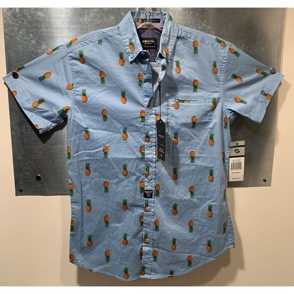 Drill Clothing Geometrix Peached Poplin Stretch S Pineapples NEW $52. Retail - Picture 4 of 16